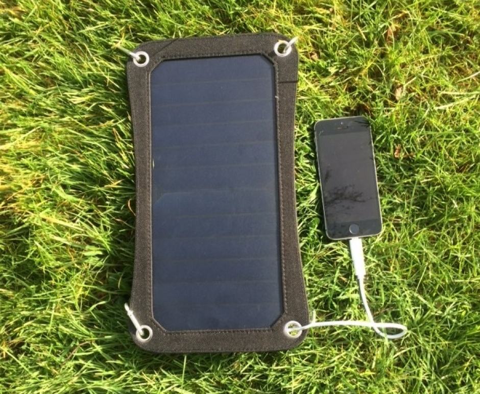 MSC 6.5w Light weight usb 6v/1A solar panel charger
A highly efficient and robust single panel superior 'Sunpower' ultra light weight solar charger. This solar phone charger is ideal for constant power whilst camping or hiking, with sealed seams and semi-flexible solar panel it is designed for outdoor leisure.

The 1A/6v DC output will charge an iPhone in a few hours. The USB solar controller will automatically protect against over or under-charge and can be used for any 5v USB charged device, including Bluetooth and Mp3 players.