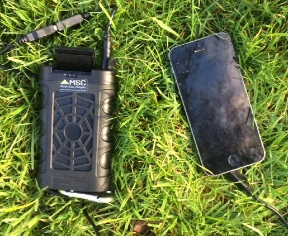 MSC Aqua Trek IP68 Waterproof QC 8,000mAh USB Power Bank (3 + phone charges)
This rechargeable battery is also able to charge an iPad, Google Nexus, Samsung Galaxy Tablet, GoPro Cameras (6+ charges), before it needs recharging from either the mains, Car USB or one of our folding Solar Panel Chargers. In common with all our solar chargers and power banks, once charged up it will retain its charge for months for when needed.

This Aqua Trek is unique in that it can also charge a device, even in a wet environment, such as a boat or Kayak ( it also has a waterproof output port/cable). It has a Qualcomm 3.0 chipset to recharge any compatible device (Samsung S6, S7) in 30 minutes.  It is able to recharge itself using either a standard micro, Lightning (Apple), or Type C Quick Charge lead supplied, reducing the number of leads you need to carry.
