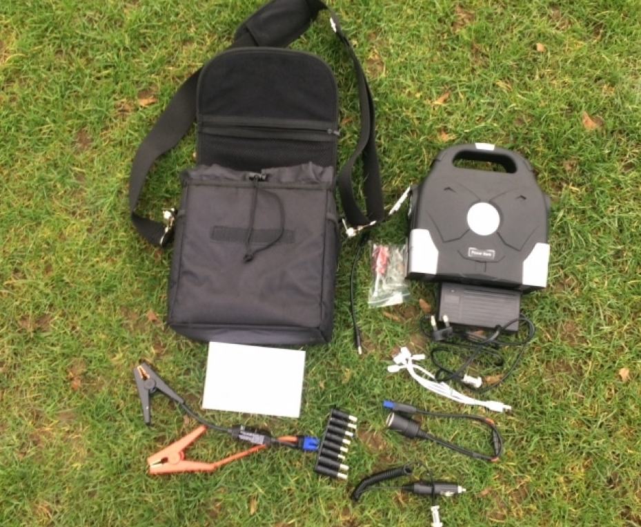 MSC Super Power Bank 95Ah DC 5v-19v,230V AC + Car Jumper
The MSC 95,000mAh is a premium Super Power Bank, able to charge most portable devices with a voltage range between 5v (USB) up to 19v (Laptops).  It has very sophisticated inbuilt electronics to protect against over/under-charge and is suitable for charging remote control Aircraft and Drones. The inbuilt 230V AC inverter with International socket can run most devices with a mains plug.

The 95Ah battery would give an iPhone 5 (1500mAh battery) over 40 full charges, or a large smartphone such as a Samsung S6 around 30 full charges.