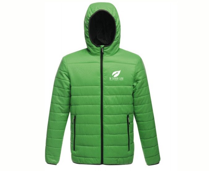 The Outdoor Guide Padded Jacket

 	Lightweight polyamide fabric with water-repellent finish
 	Printed with left breast logo