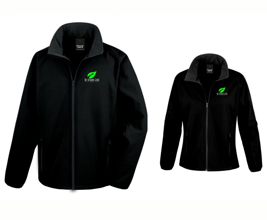 The Outdoor Guide Softshell Jacket

 	100% Polyester
 	Printed with left breast logo