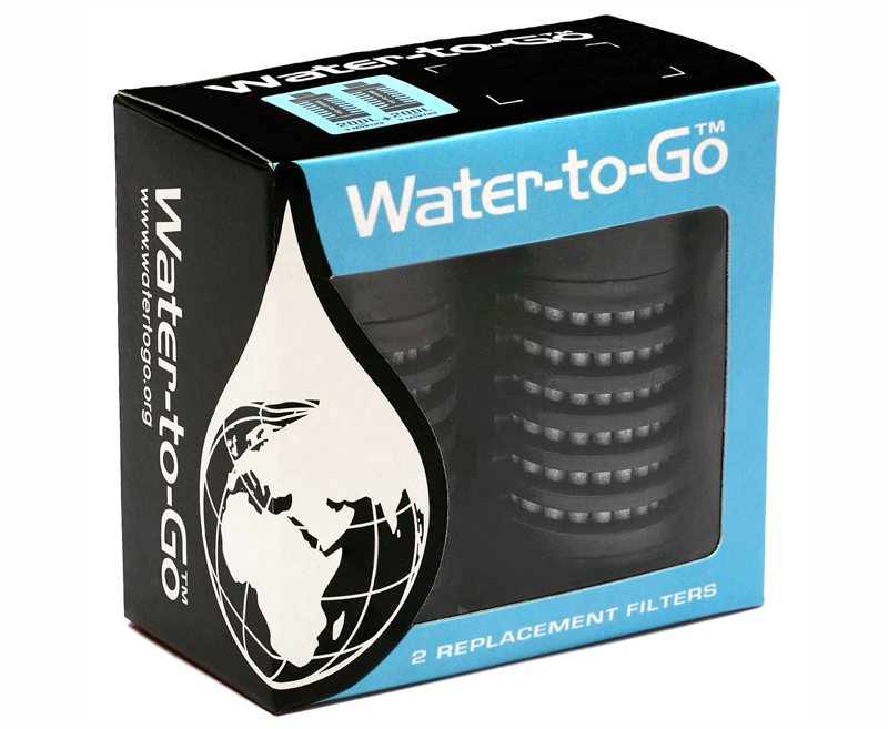 Pack of two filters for 75cl bottle. Created based on technology originally developed for NASA, this 3 in 1 filter fits the 75cl Water-to-Go water bottle and eliminates over 99.9999% of all Bacteria, Viruses, Chlorine, Fluoride and Heavy Metals such as Lead leaving you with safe, healthy water. Filter is effective for 200 litres, roughly 3 full bottles per day for 3 months.
Water-to-Go filters remove over 99.9999% of:

	Metals and chemicals including Chlorine, Fluoride, Lead and Copper
	Volatile Organic Compounds including Formaldehyde
	Water borne viruses including Norwalk, Hepatitis A, Tota Virus, Polio, Adenoviruses, Enteroviruses, Reoviruses
	Bacteria including: Coliform, E.Coli, Cholera, Typhus Dysentery, Campylobacteriosis Leptospirosis – Weil's Disease Legionella
	Water borne pathogens and oocystes (protozoa) including: Giardia and Cryptosporidium

 