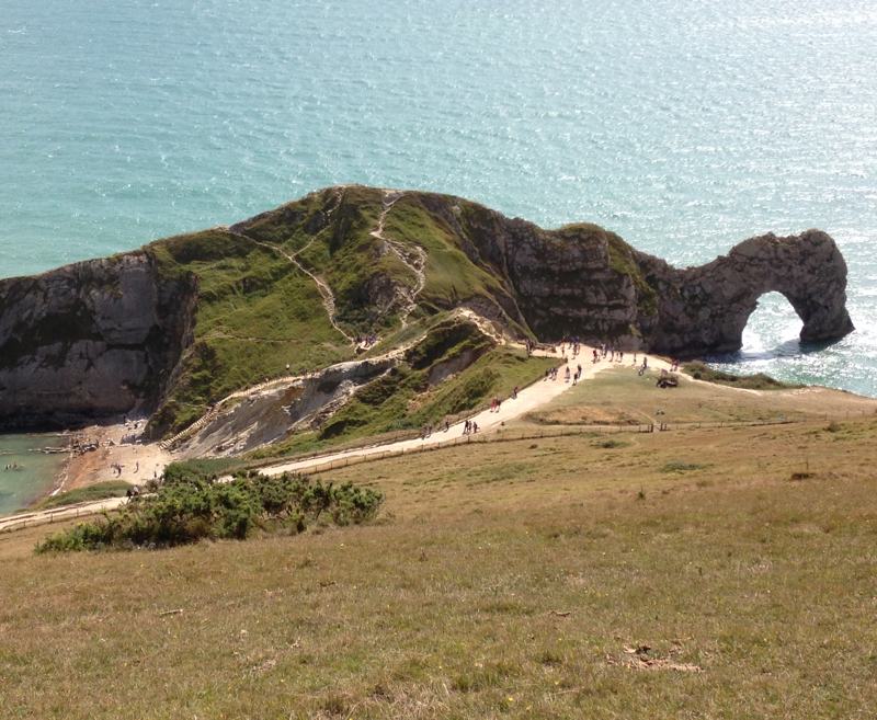 There are walks to suit everyone on the Jurassic Coast
The coastal path, part of The South West Coast Path is not particularly high (Golden Cap, near Bridport, the highest point on the south coast of England is 191m/627 Ft) but there are many ascents and descents to test the lungs and legs.
The walks range from flat, short walks all the way up to the whole path as a challenge. Not only is there the coastal path but inner ridgeway and countryside walks which also give great scenery.
There are about 40 self-guide walks on the website for you to follow at your pace, from 1 ½ miles/2.5 Km up to to the 'Dorset Doddle' of 32 Mile/50 Km.