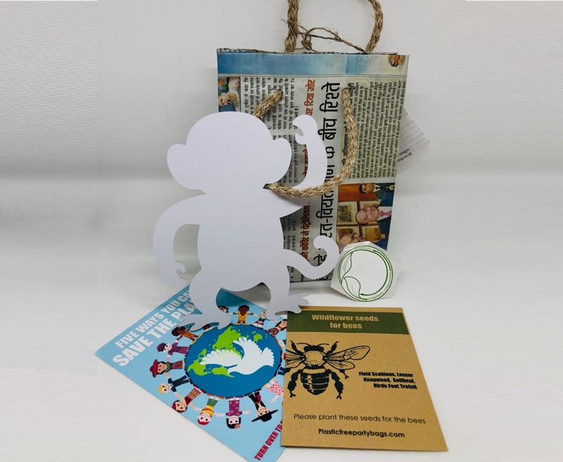 A simple but thoughtful eco-friendly return favour for your celebrations. Inside, children will discover a postcard to design and send to someone special and an animal shape to colour in and decorate. There is a fun word-search they can complete on the back of the Eco Hero card as well as learn about how we can all help our planet, and some wildflower seeds to plant and help look after our bee and butterfly friends.