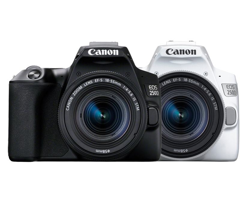 The world's lightest DSLR with movable screen, with classic handling and cutting-edge technology inside. Great-looking photos and 4K movies are simple to shoot, and the camera communicates intuitively with smart devices.
Inside its portable body, the EOS 250D features a 24.1-megapixel sensor and a DIGIC 8 image processor for superb results on the move. An optical viewfinder gives a clear, real-time view of the world.
Enjoy point and shoot simplicity, while Guided UI and Creative Assist mode help unlock your creativity. The movable touchscreen makes awkward angles and selfies easy.