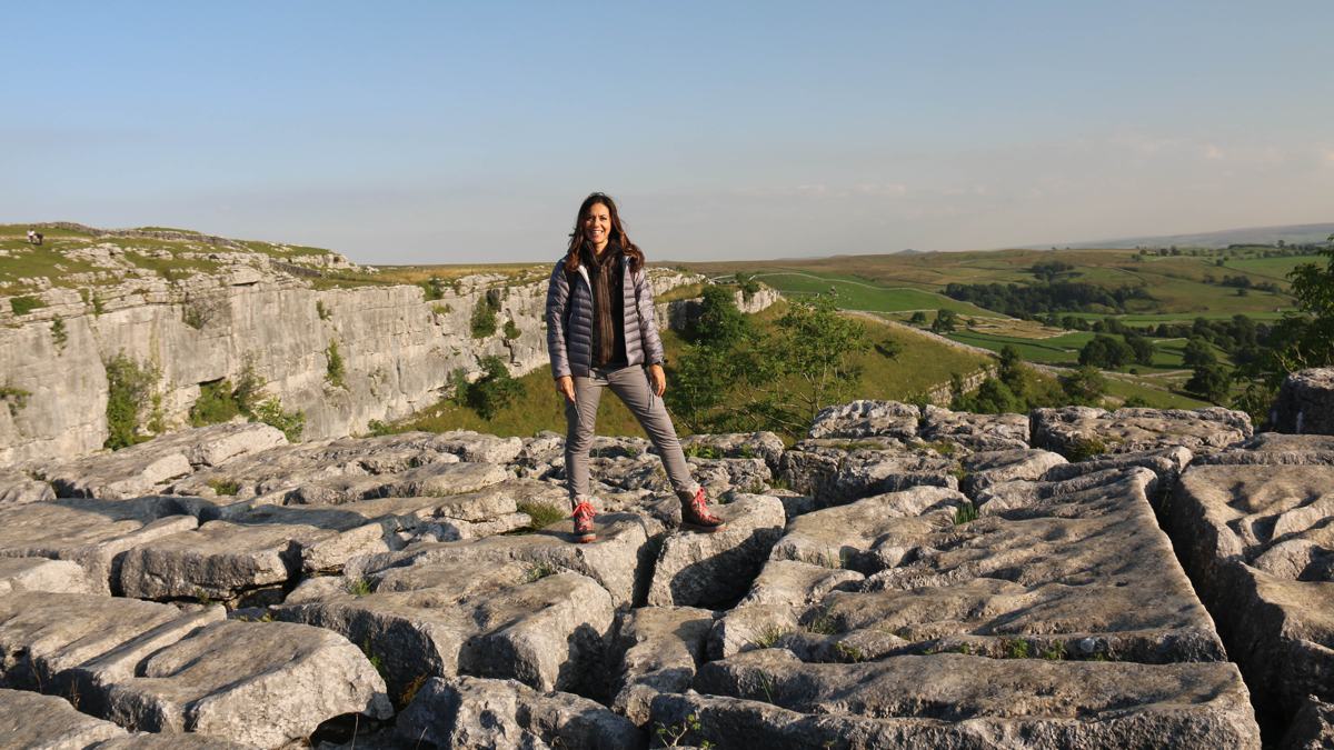 JB on Malham Cove-slide-1 Malham Cove and Gordale Scar walk