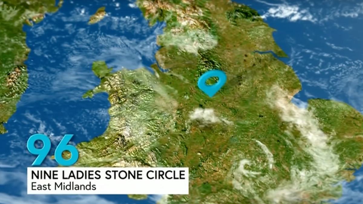 itv-number 96-slide Nine Ladies Stone Circle walk
