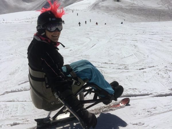 Hurtling down the snowy mountains