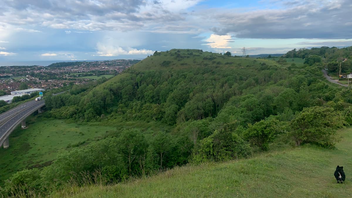 New Walk Slide 4 Folkestone Downs, Caesars Camp, Tunnels and Views
