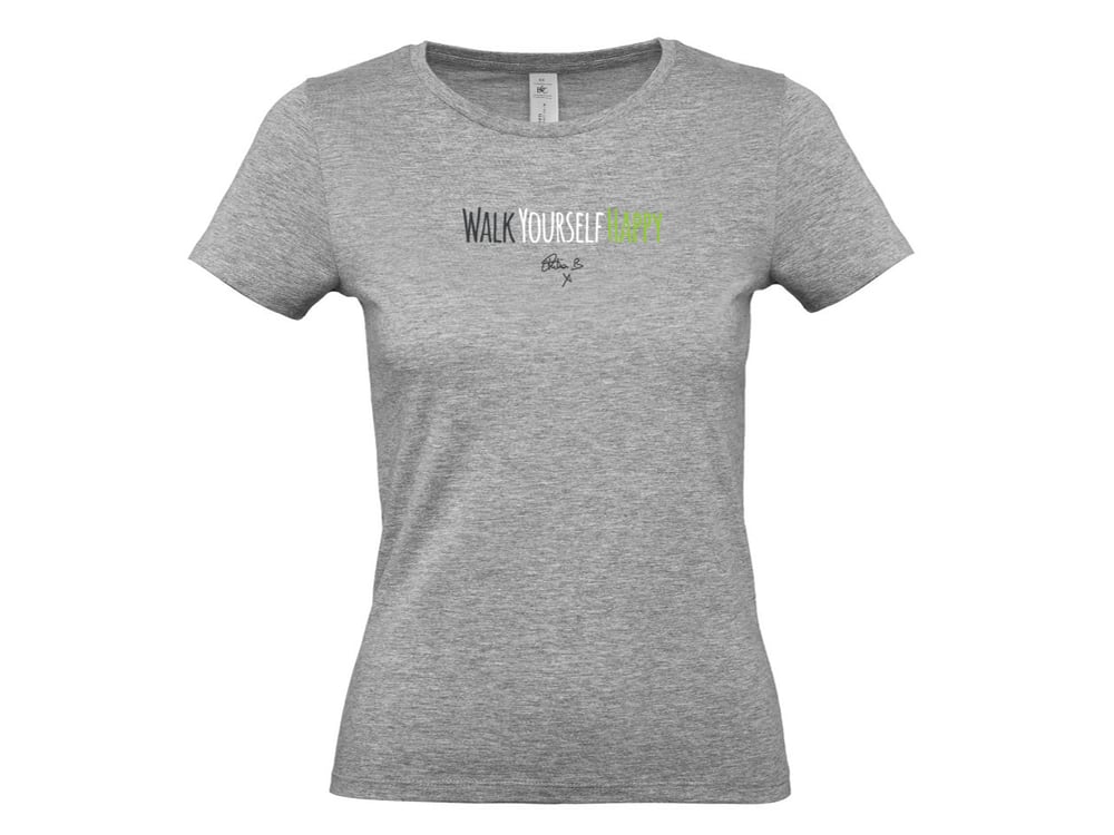 Walk Yourself Happy Ladies Fitted T-Shirt