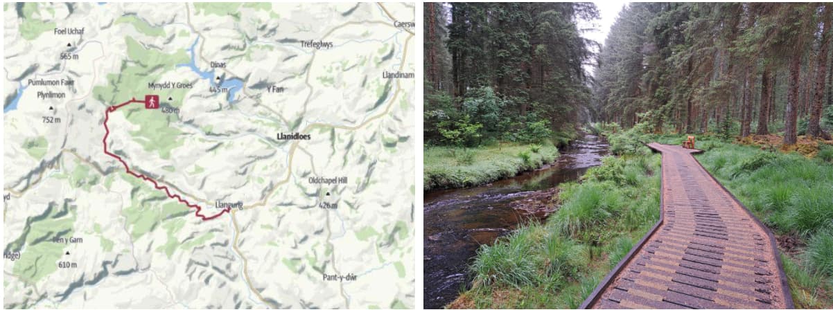 Riverside walks B Stage 1 – Rhyd-y benwch (Hafren Forest car park) to Llangurig